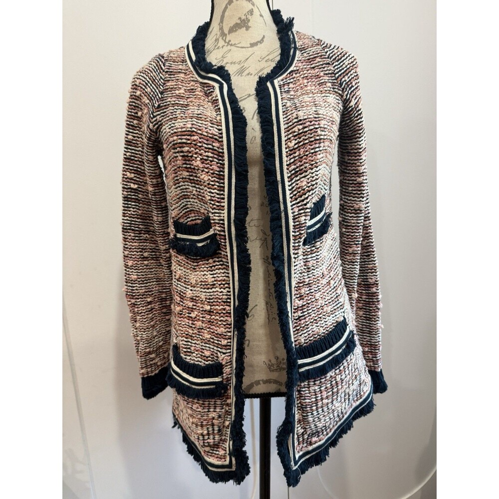 Women's Anthropologie Moth Preppy Grafton Knit Open Front Cardigan sz s